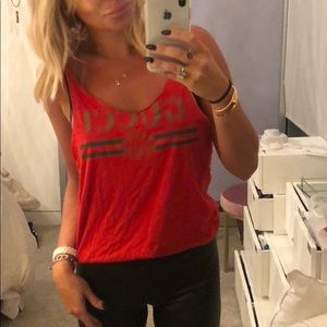 Red Gucci logo tank